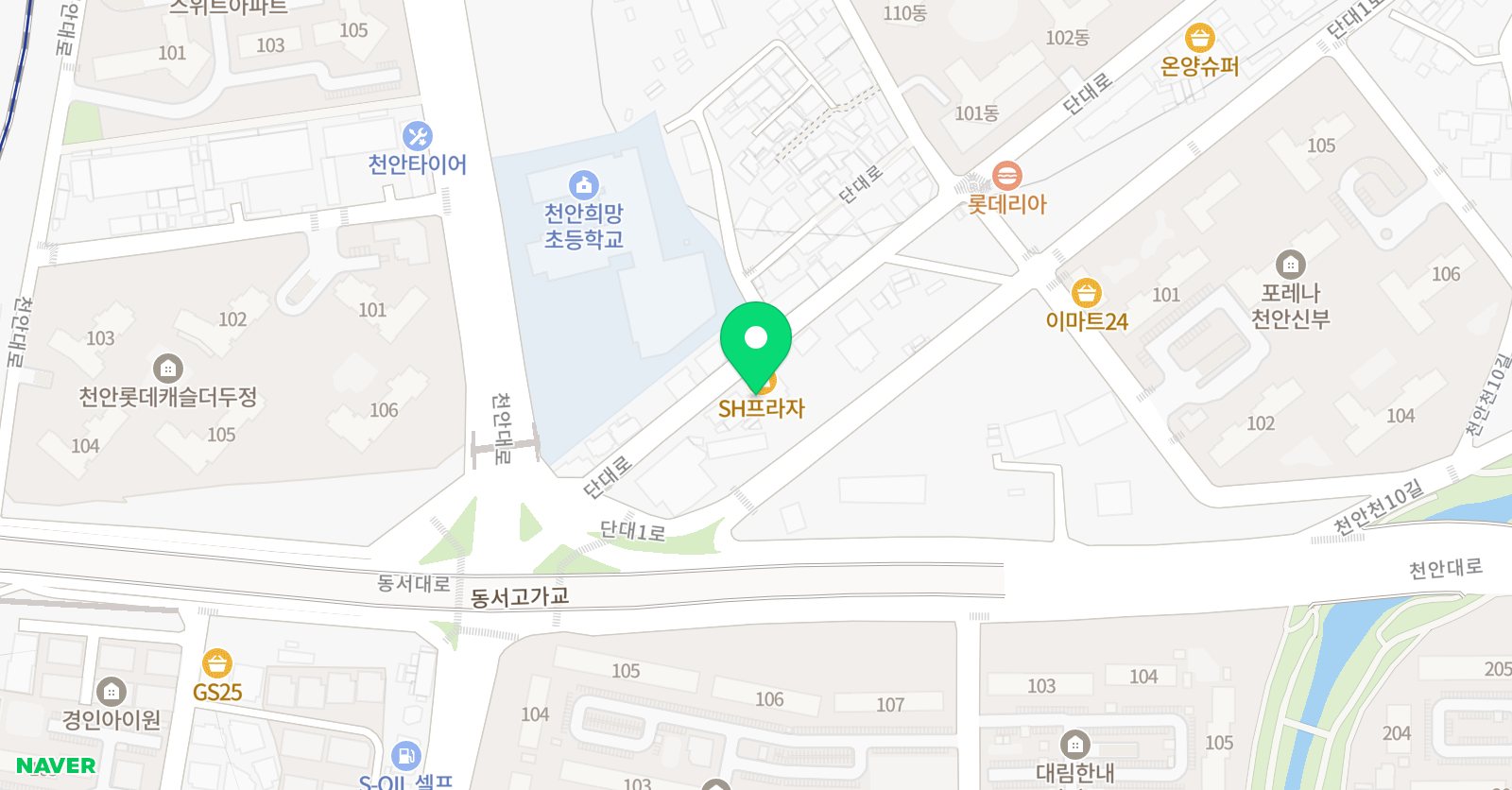 스마트해법 영수학원 신부힐스테이트점 위치