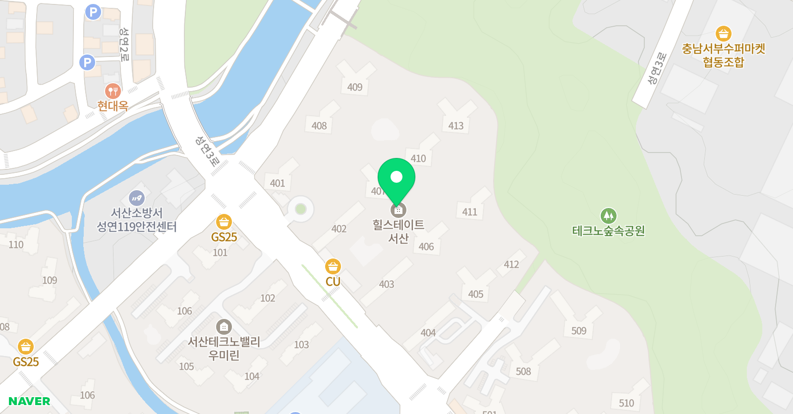 아소비 서산성연힐스테이트점 위치