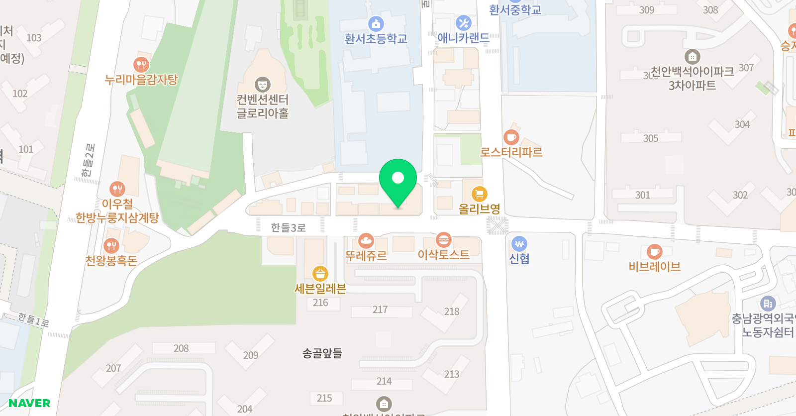 튼튼영어베이비리그 천안센트럴센터 위치