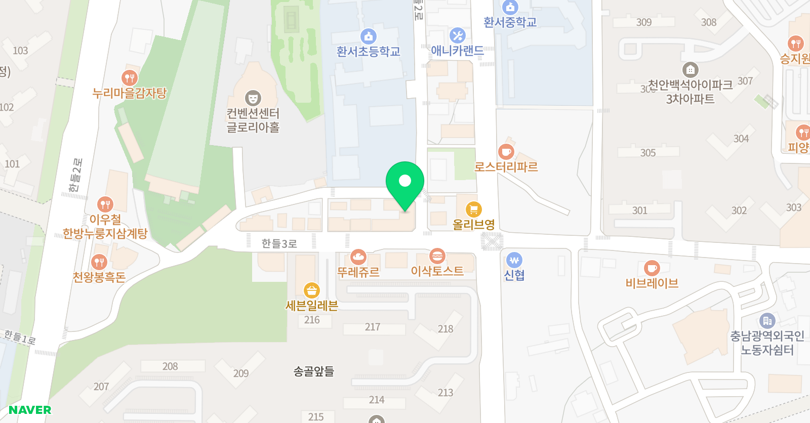 리드인 백석글숲학원 위치