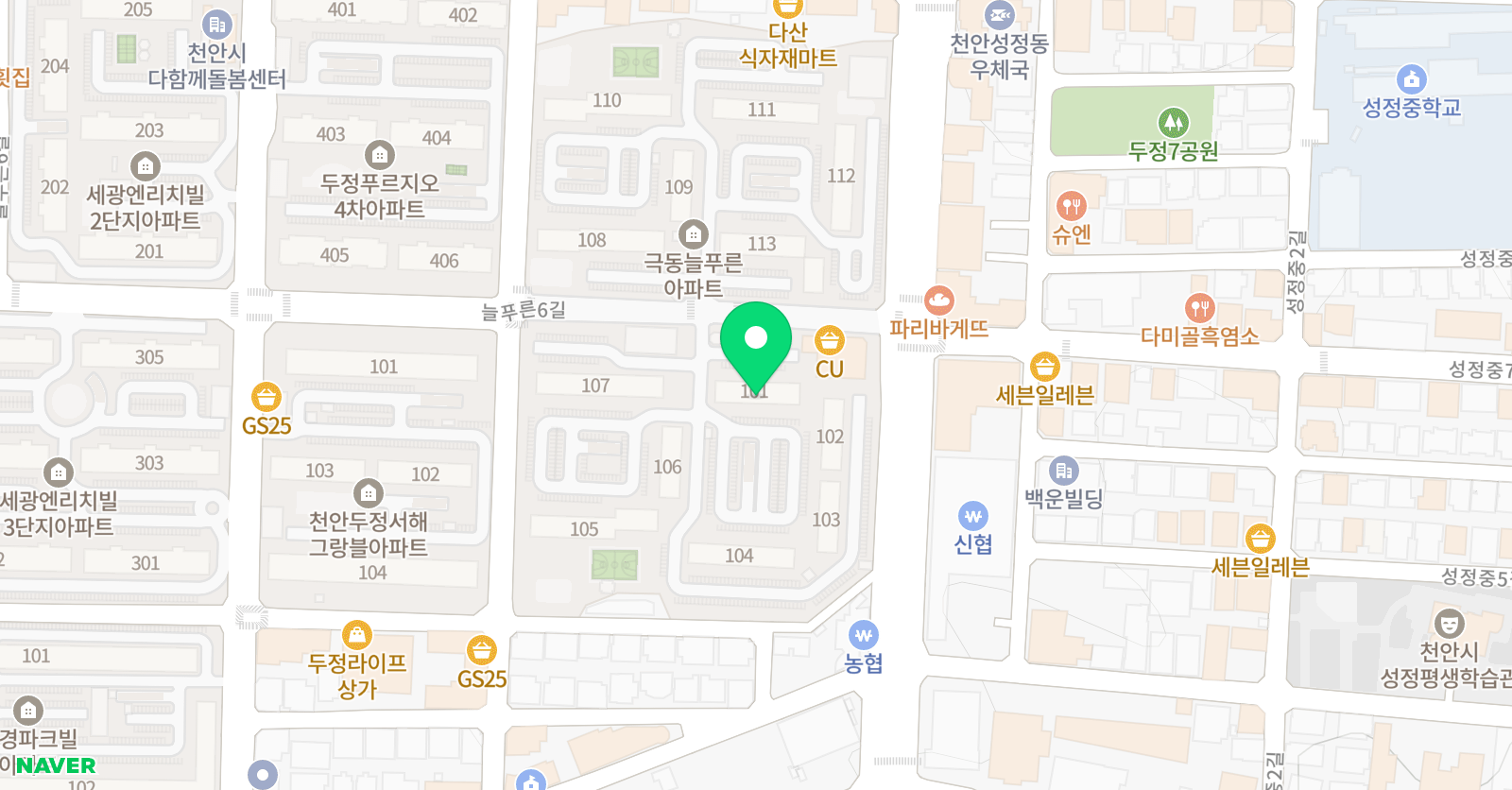 뮤엠영어 늘푸른오성초점 위치