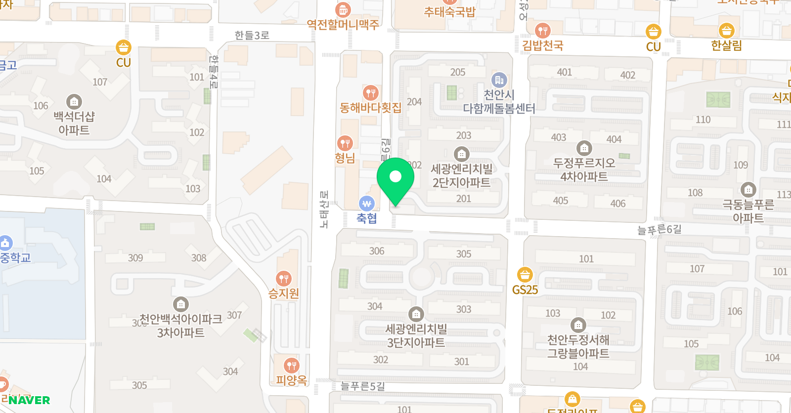 정일 수학학원 위치