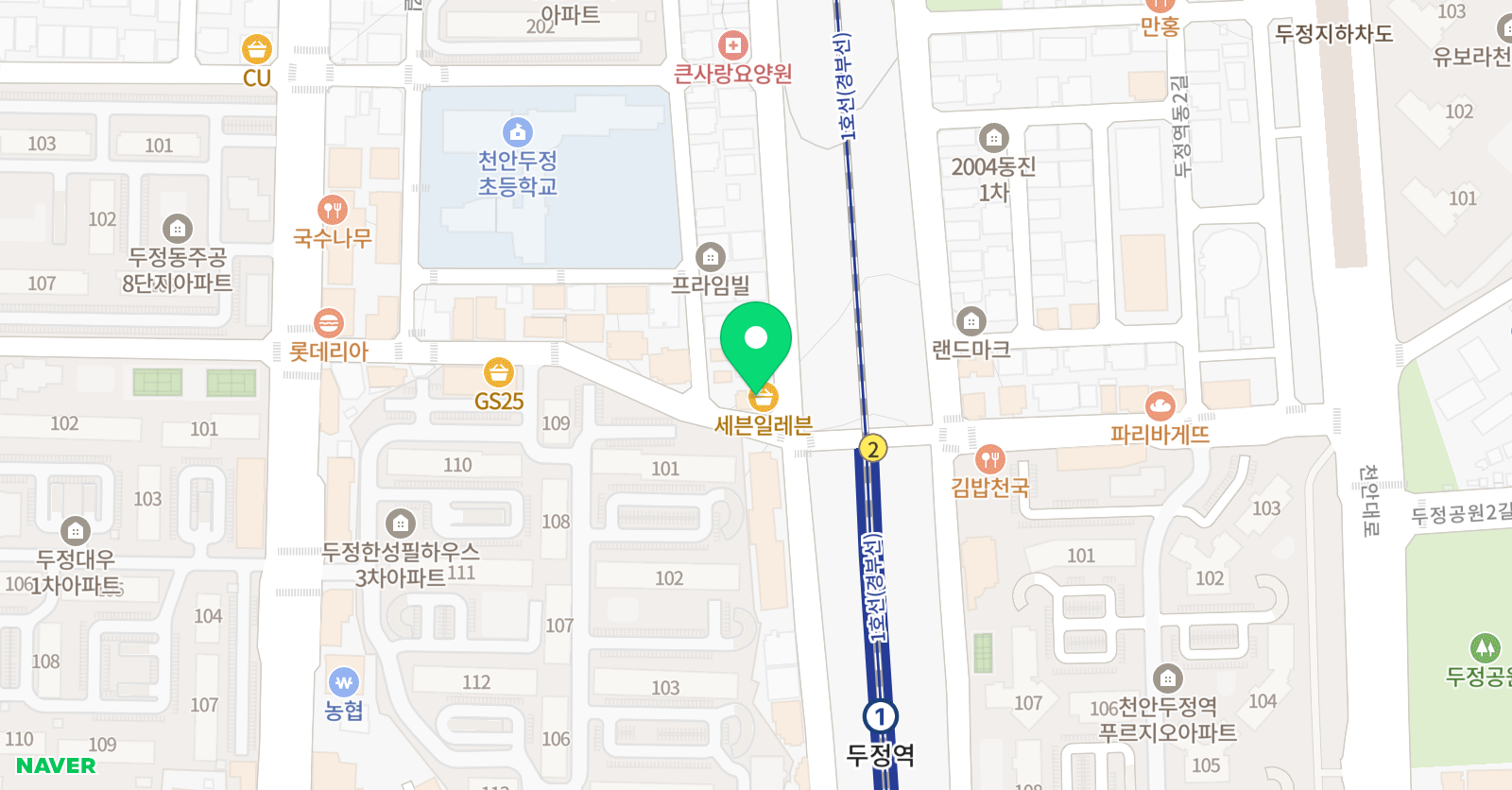 엠베스트SE 두정 학원 위치