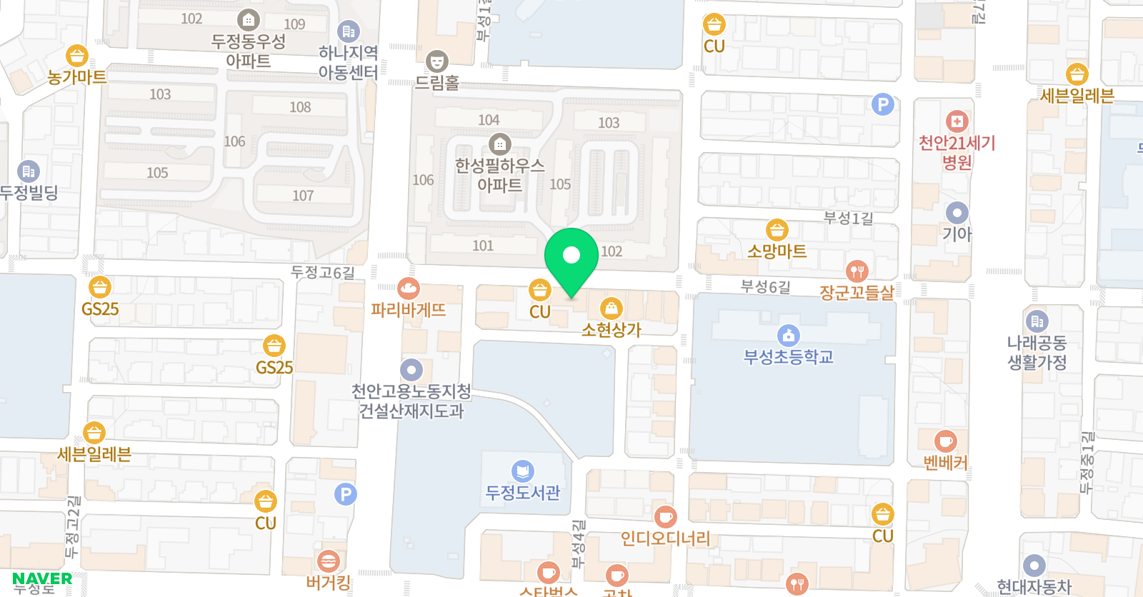 NE브릭스 학원 위치
