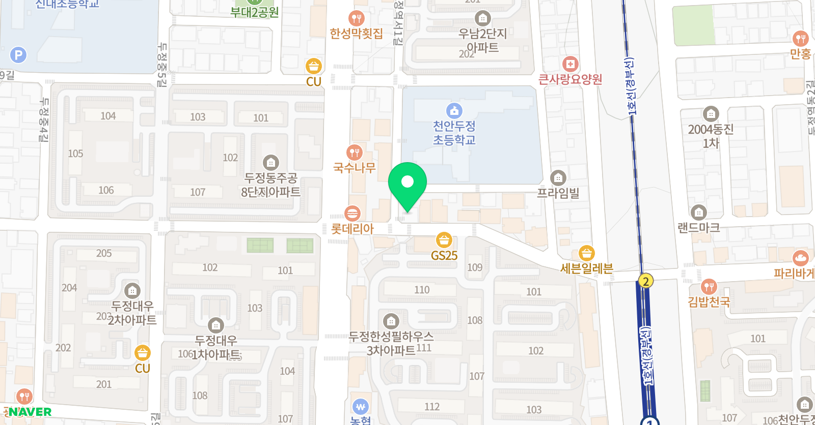 EiE 고려대어학원 천안두정캠퍼스 위치