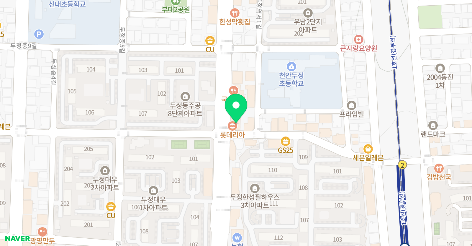 YBM잉글루 영어 천안두정제1캠퍼스 위치