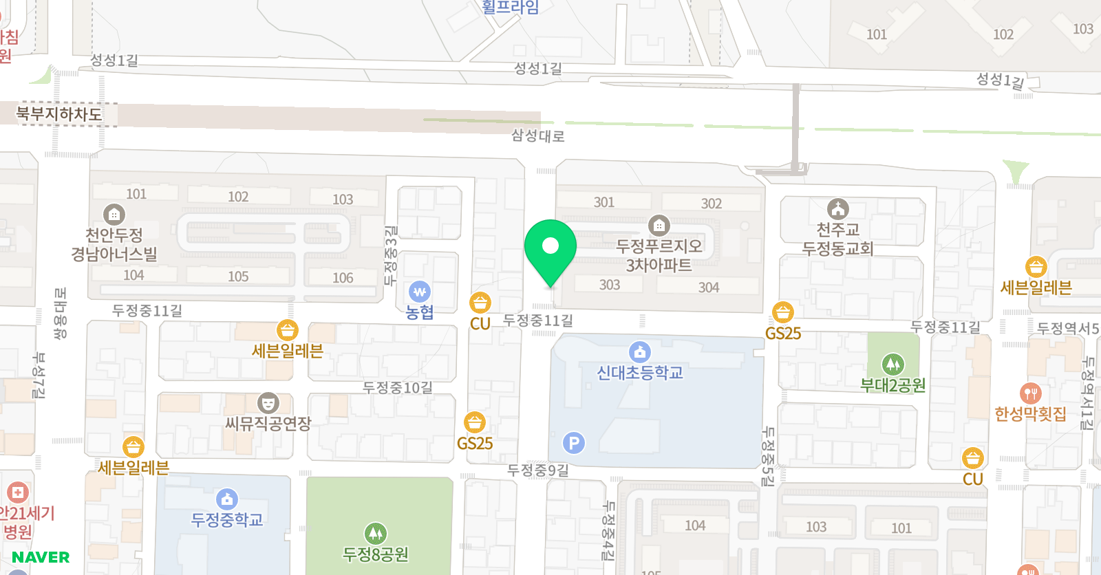 삼성영어셀레나 신대 학원 위치