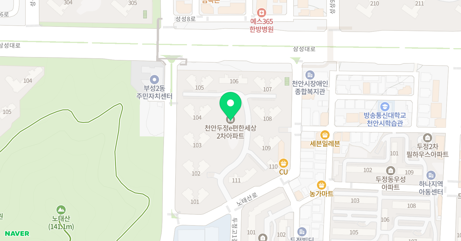 T클래스 두정2차이편한세상 위치