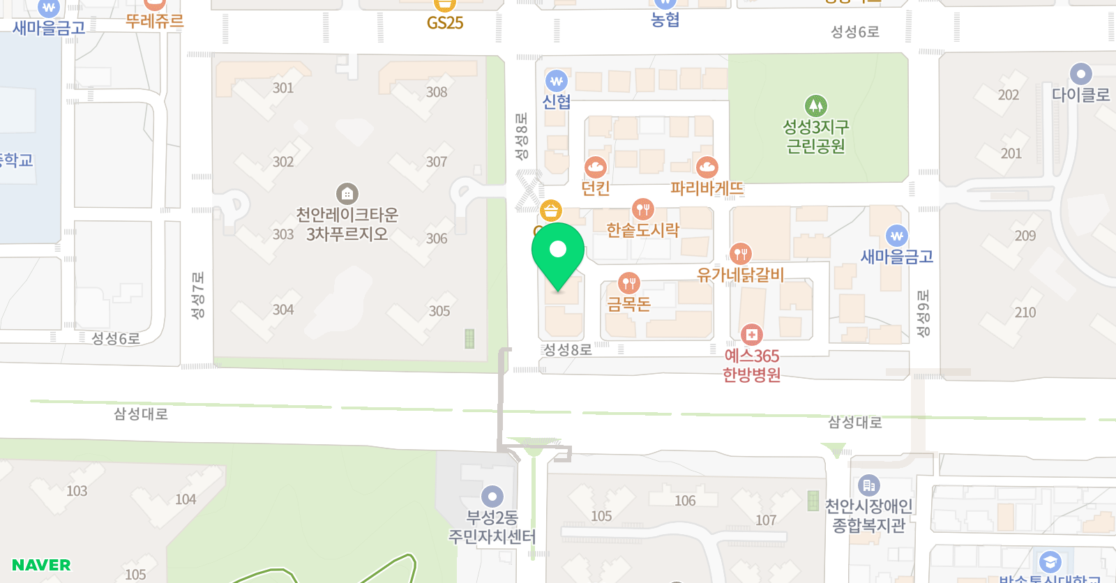 에이프릴 어학원 천안성성캠퍼스 위치