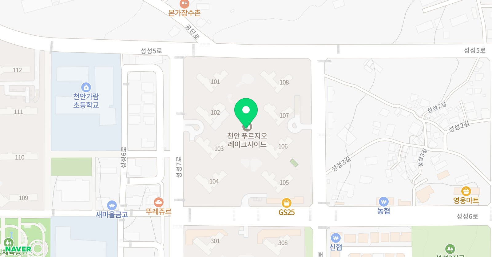 아소비 천안성성레이크사이드점 위치