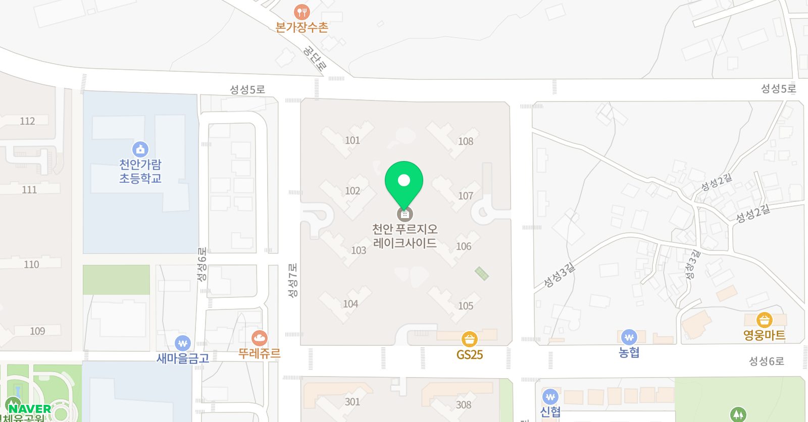 스마트해법수학 교실 천안성성푸르지오4차 위치