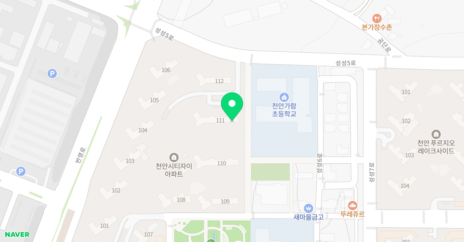 아트앤하트 천안성성시티자이교육원 위치