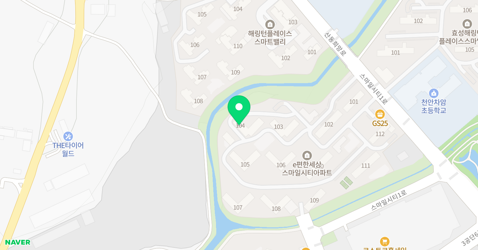 아소비 천안차암이편한점 위치