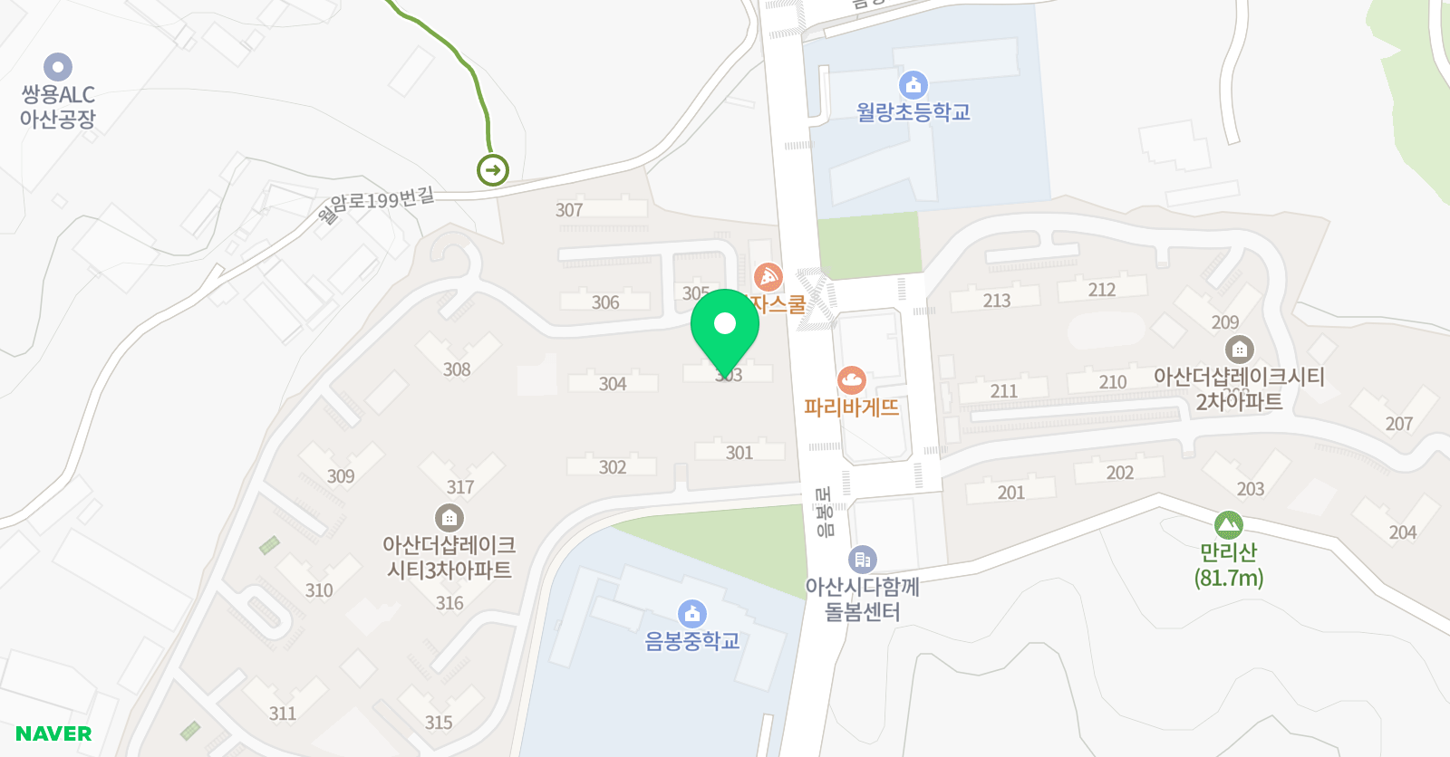 3030영어 음봉러닝센터 위치