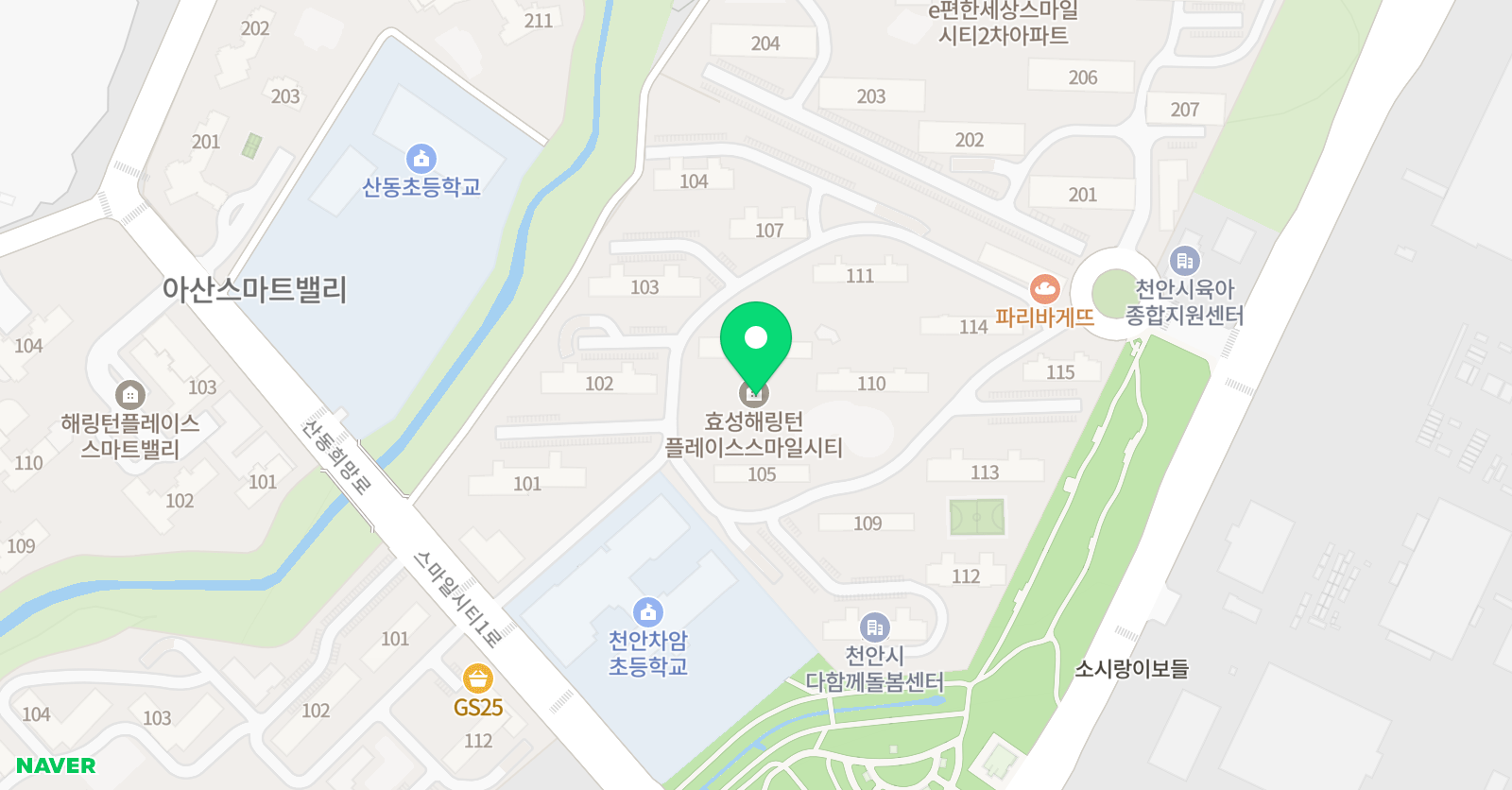 스마트해법 수학 천안차암효성해링턴점 위치