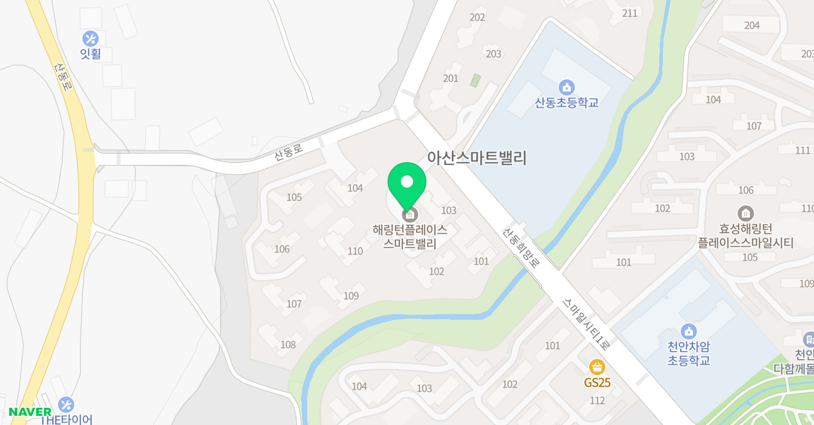 윤선생 우리집앞영어교실 아산음봉해링턴점 위치