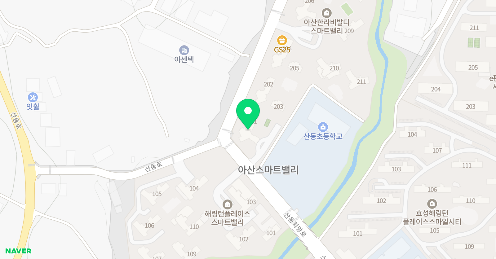 뮤엠 영어 아산한라비발디NEST 위치