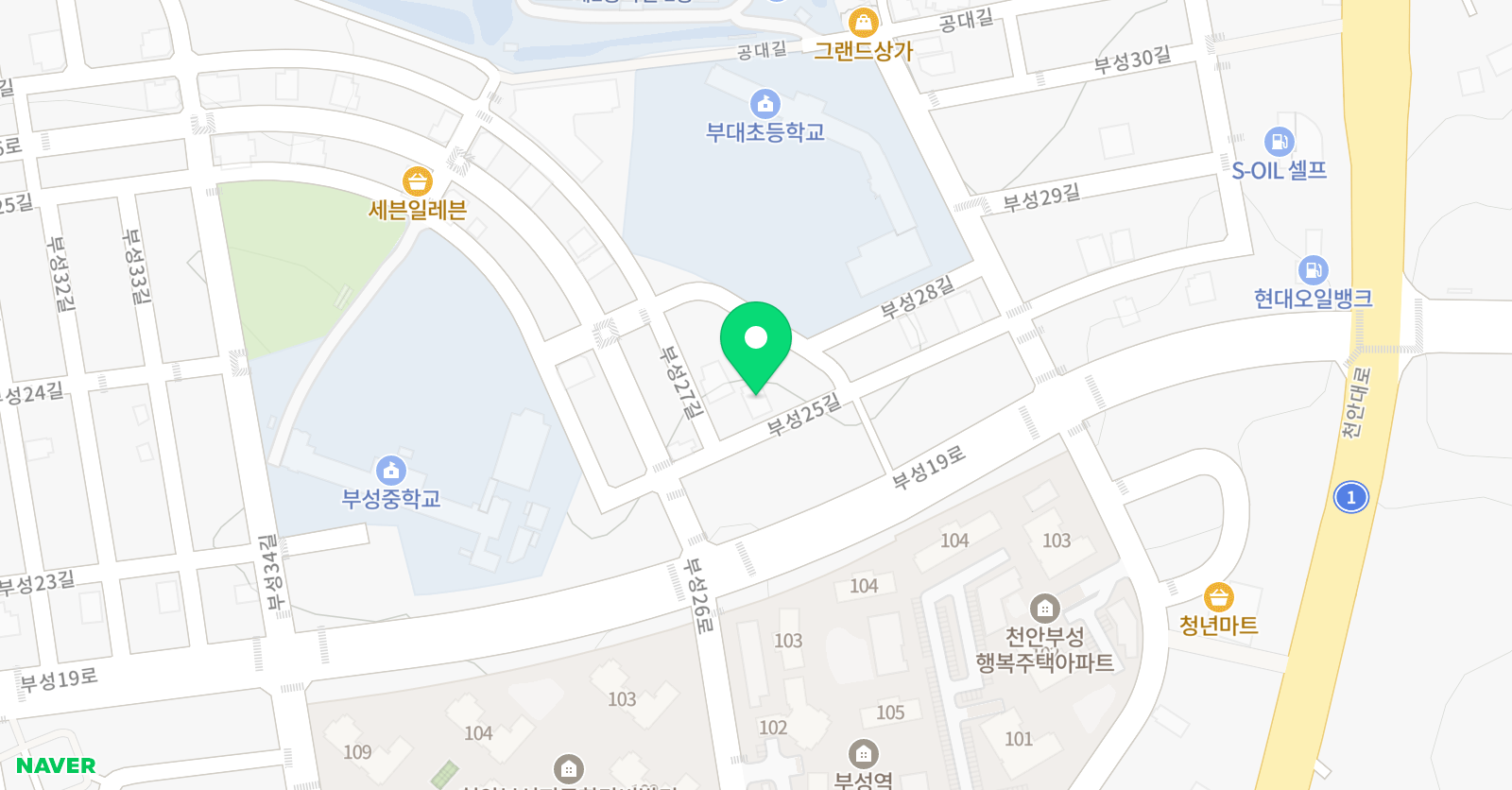 리드인 글샘터 부대초점 위치