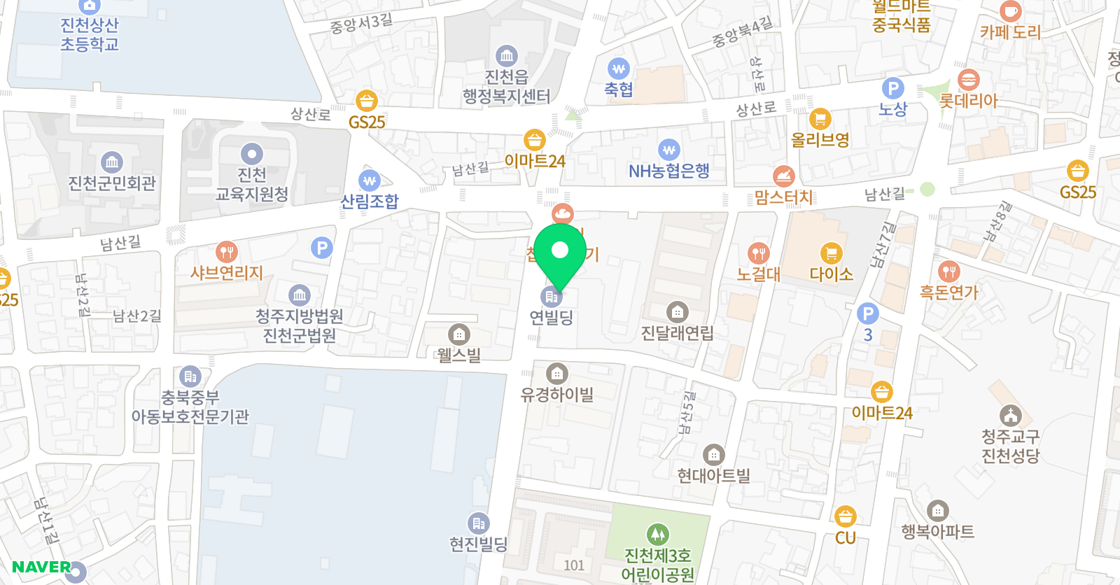 튼튼영어마스터클럽 진천 어학원 위치