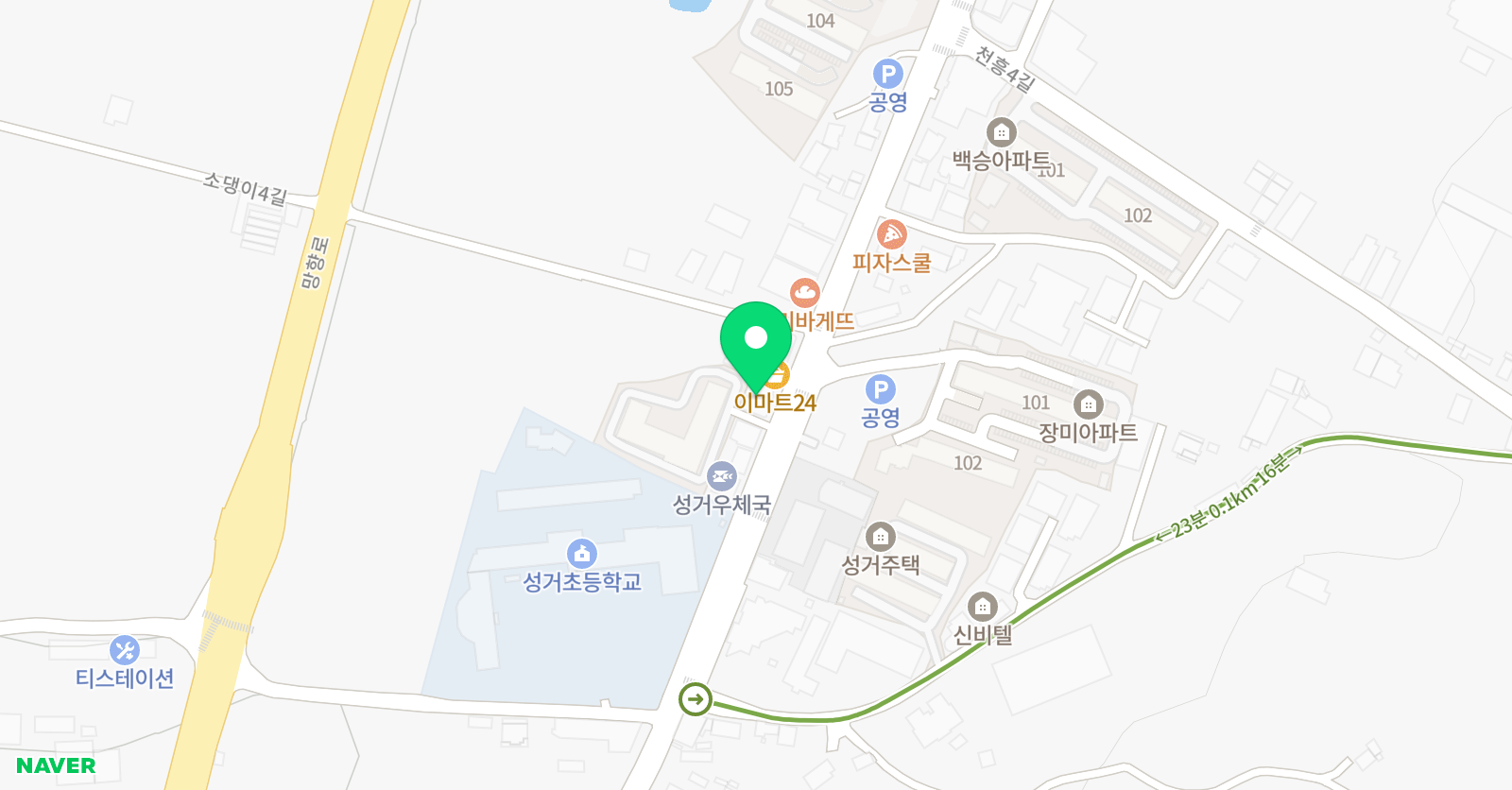 소리샘 음악학원 위치