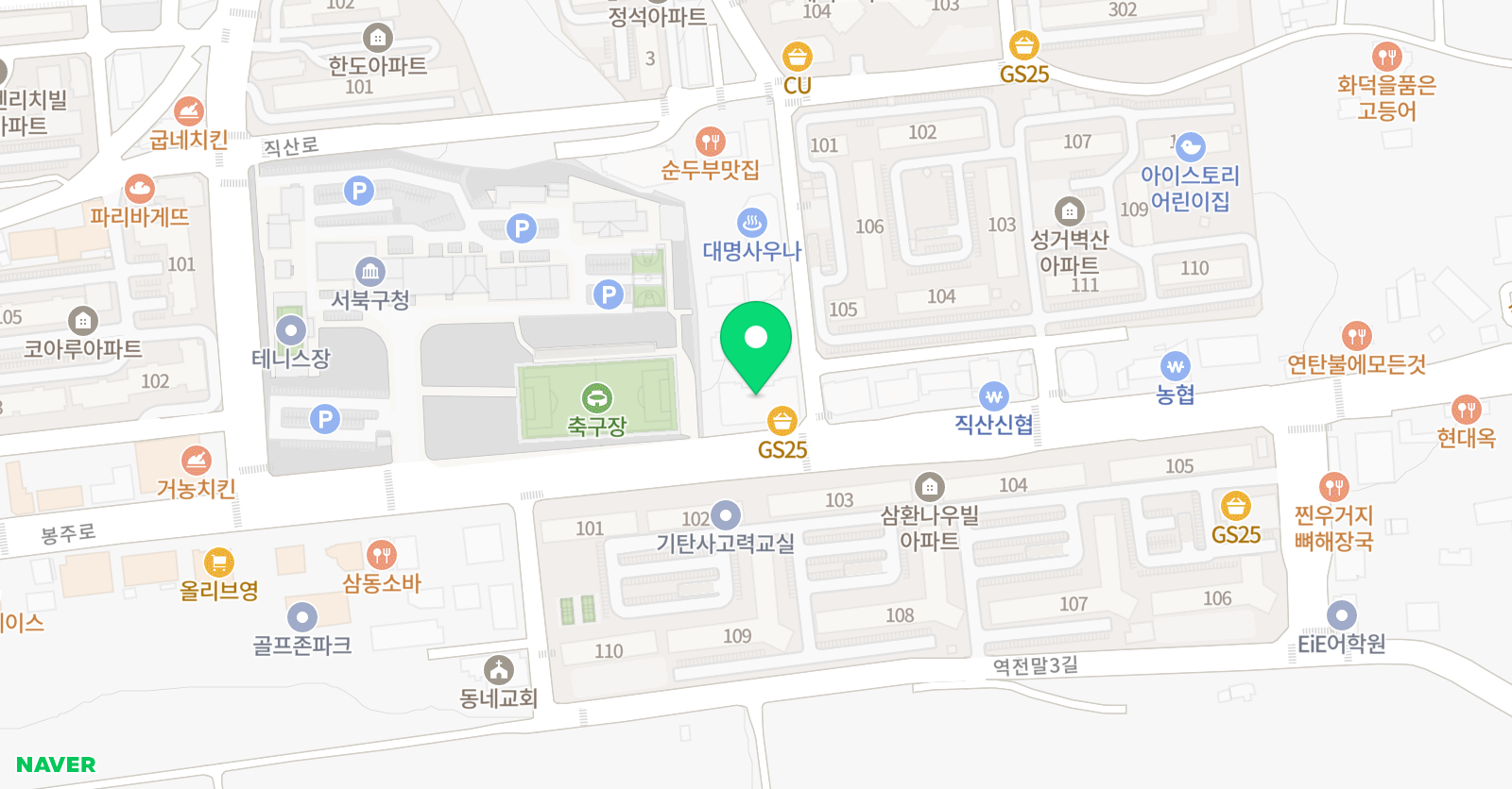 소망뮤엠 영어전문 한솔플러스 수학학원 위치