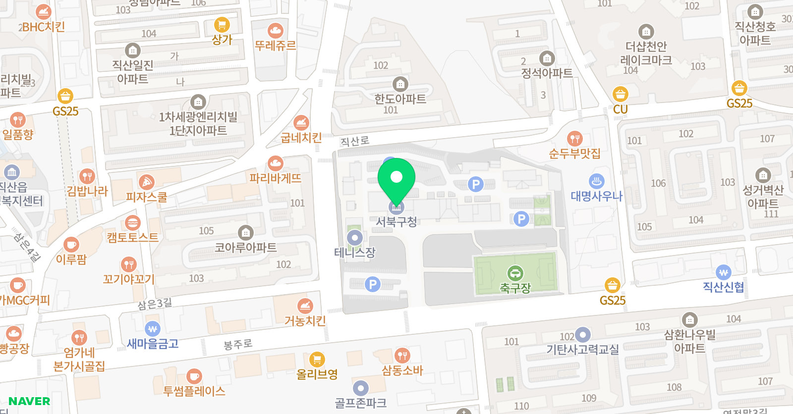 수만휘 스터디카페 신불당점 위치