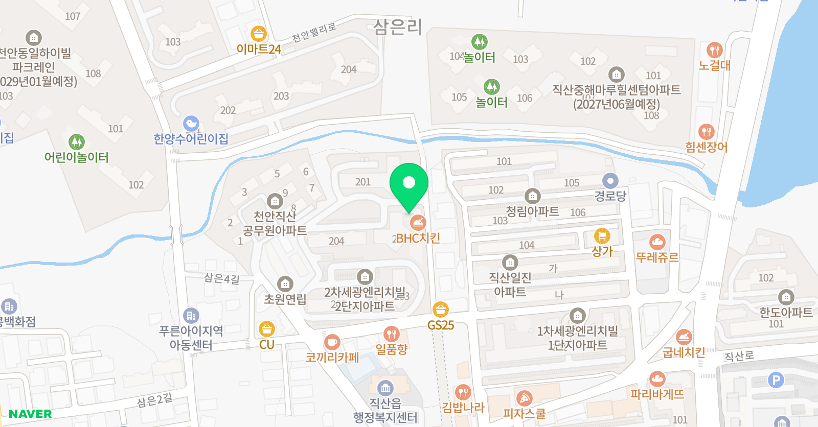 늘푸른 학원 위치