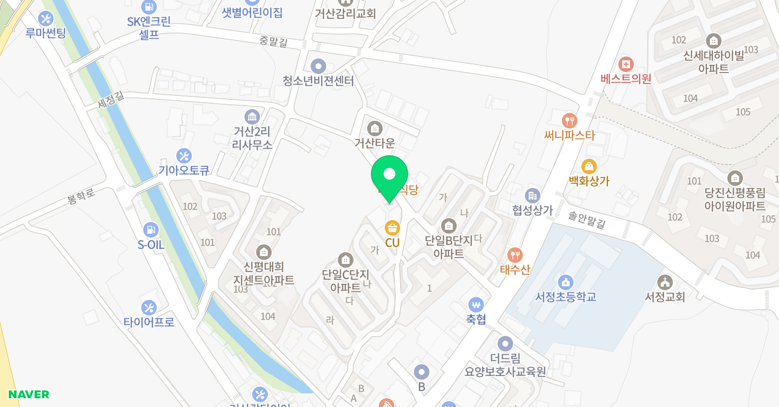 ERC 영어독서클럽 당진신평점 위치