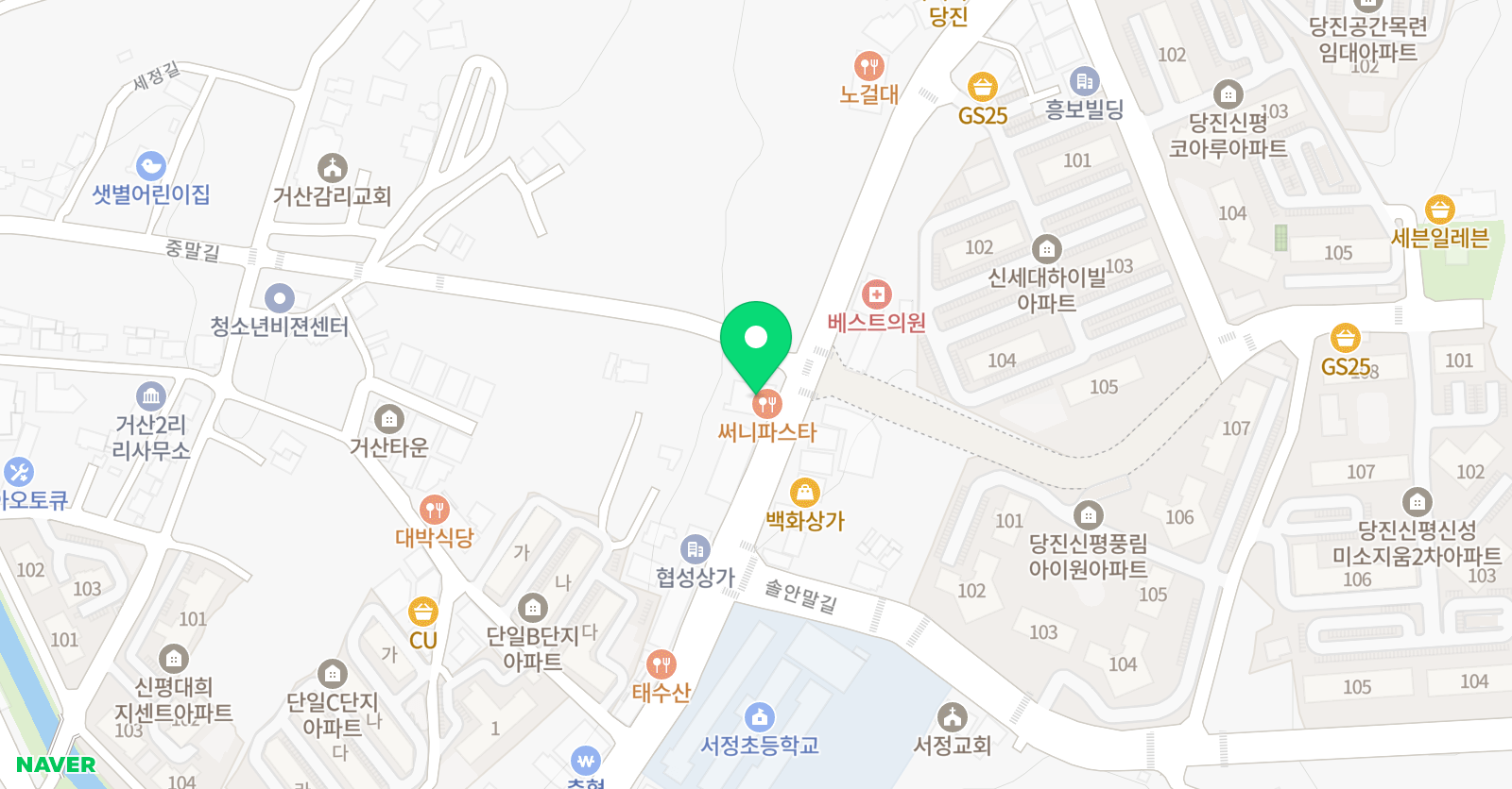 튼튼영어 마스터클럽 학원 당진신평 위치
