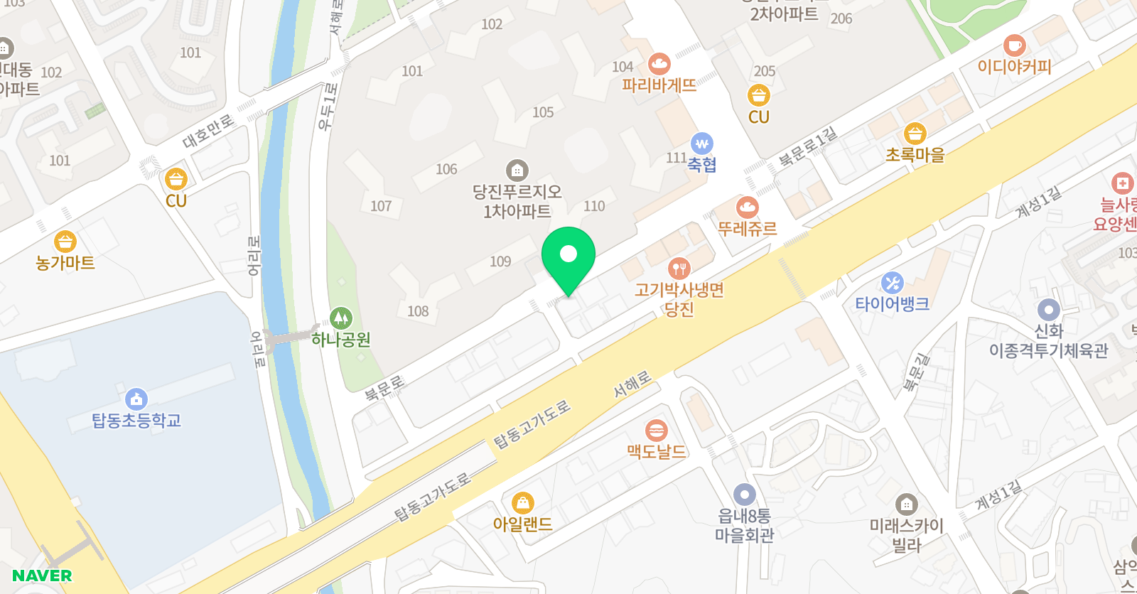 뮤직노트 음악학원 탑동 위치