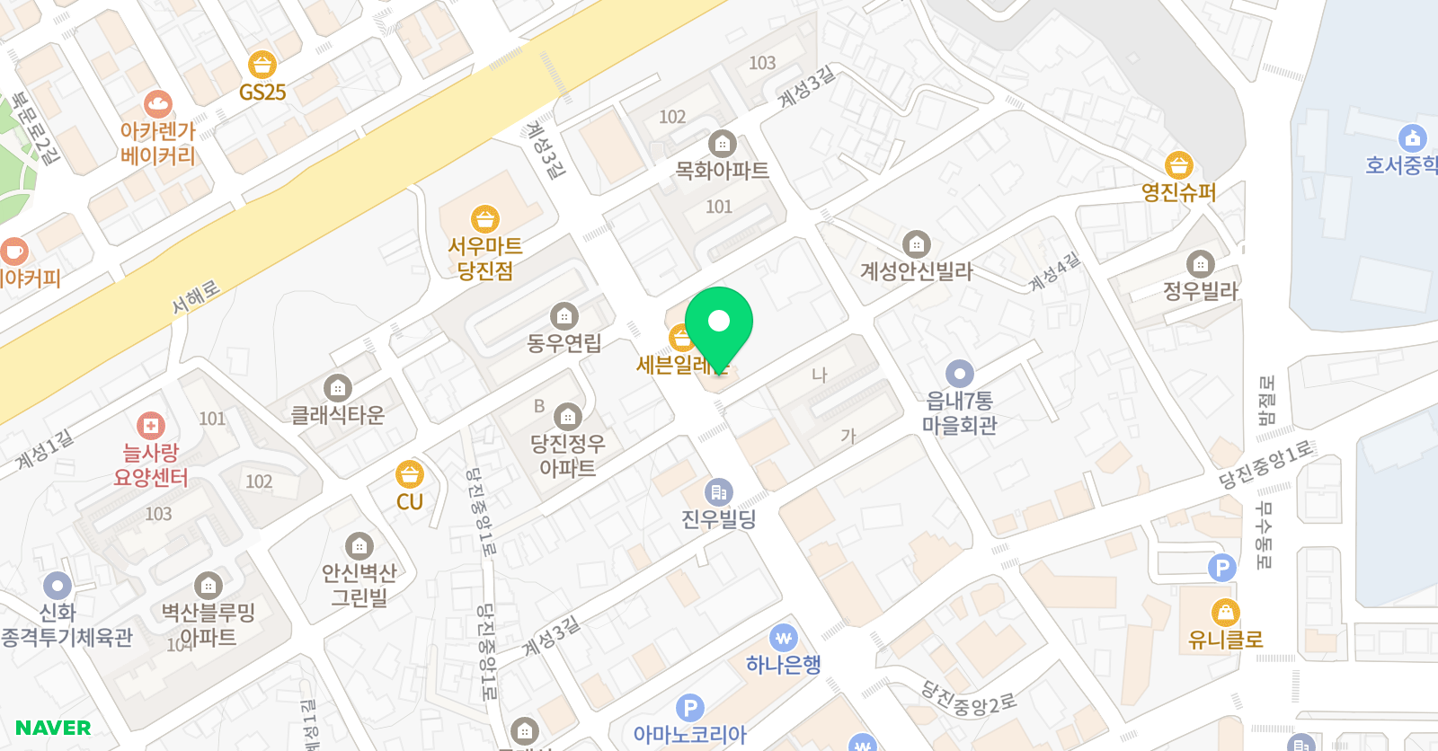 와이즈만 영재교육 당진센터 학원 위치