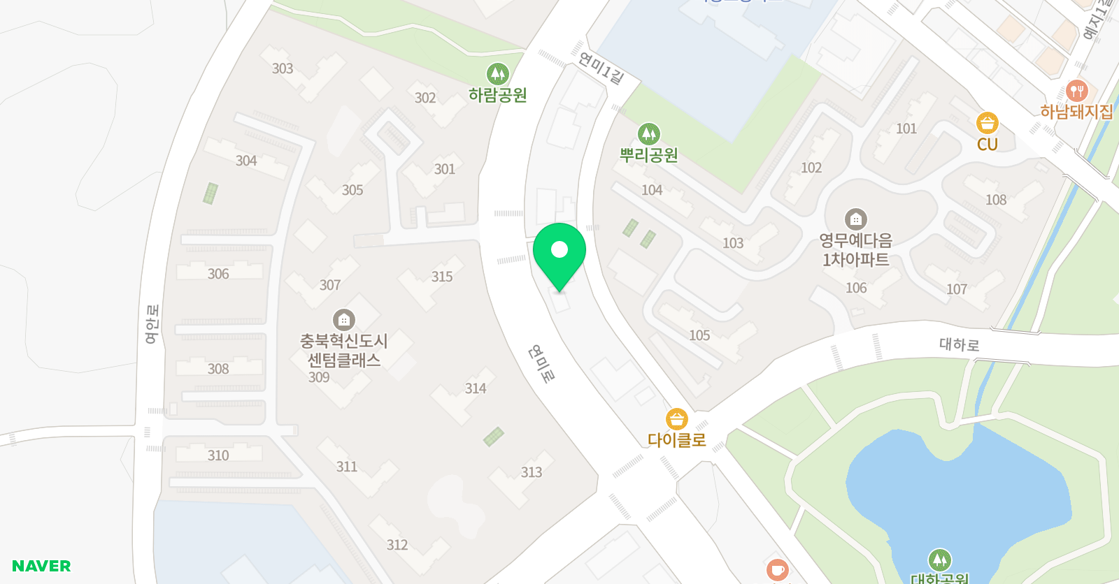 YBM ECC 영어학원 충북혁신점 위치