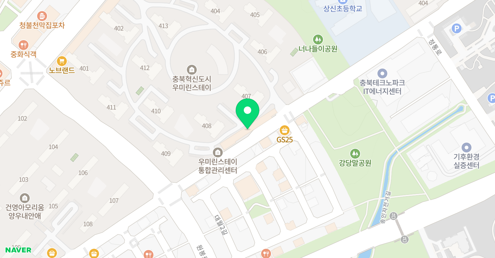 아트앤하트 진천혁신도시우미린스테이교육원 위치