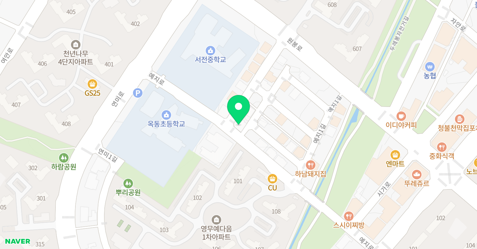 홈런스마트학습센터 진천옥동초점 위치