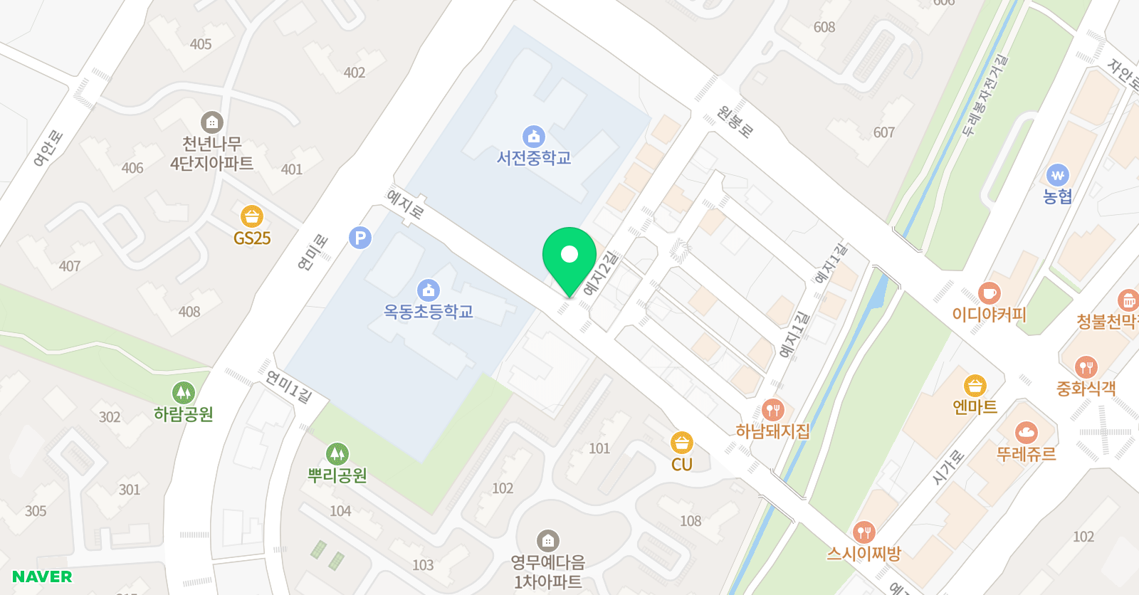 본잉글리시 어학원 옥동센터 위치
