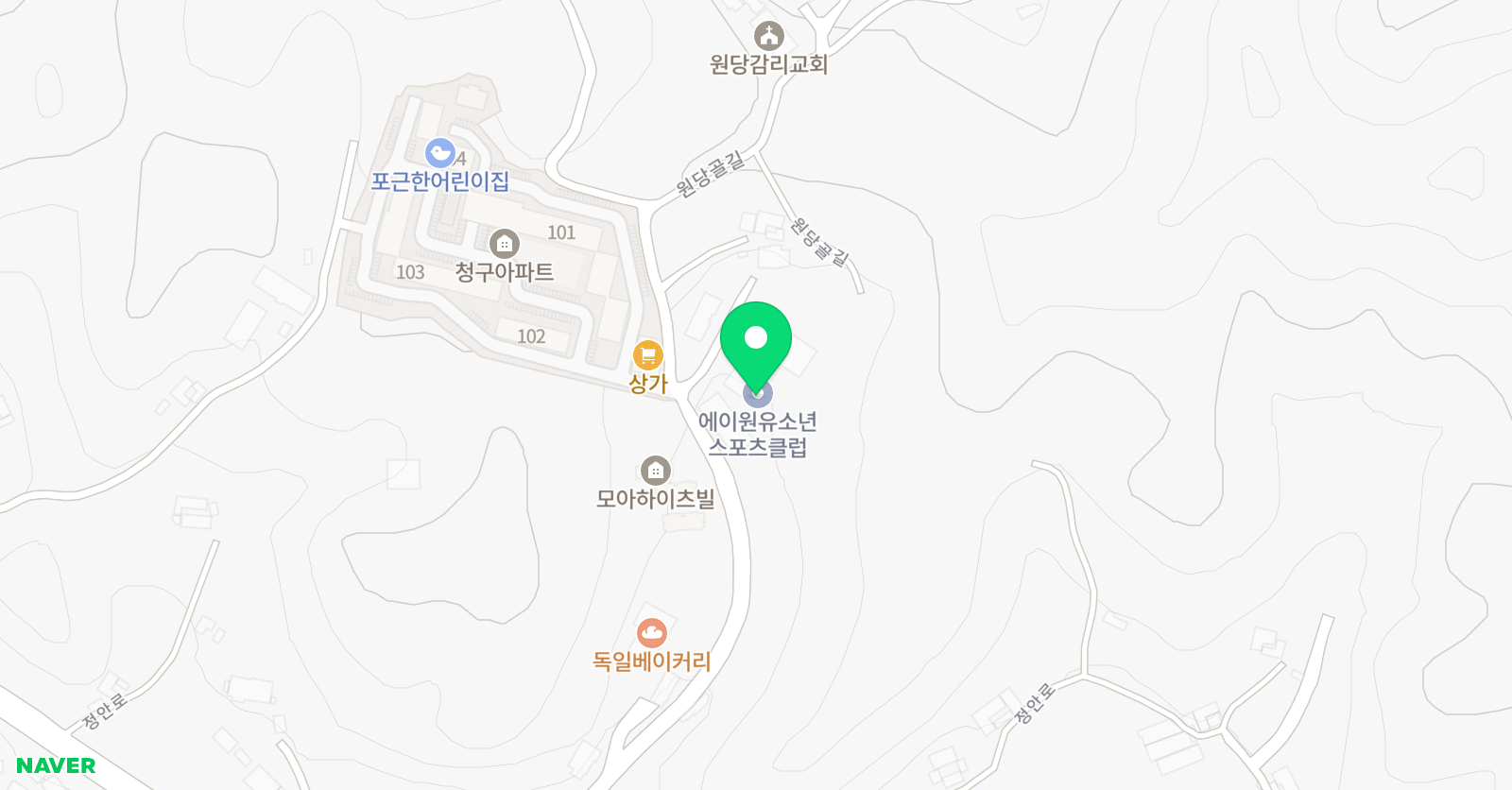 에이원 유소년스포츠클럽 청구점 위치
