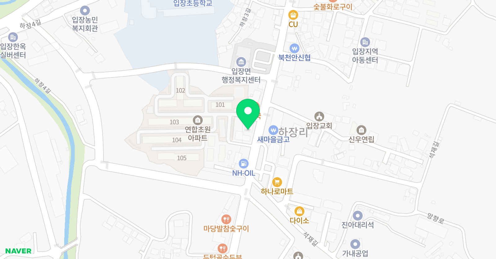 입장청룡 태권도 체육관 위치