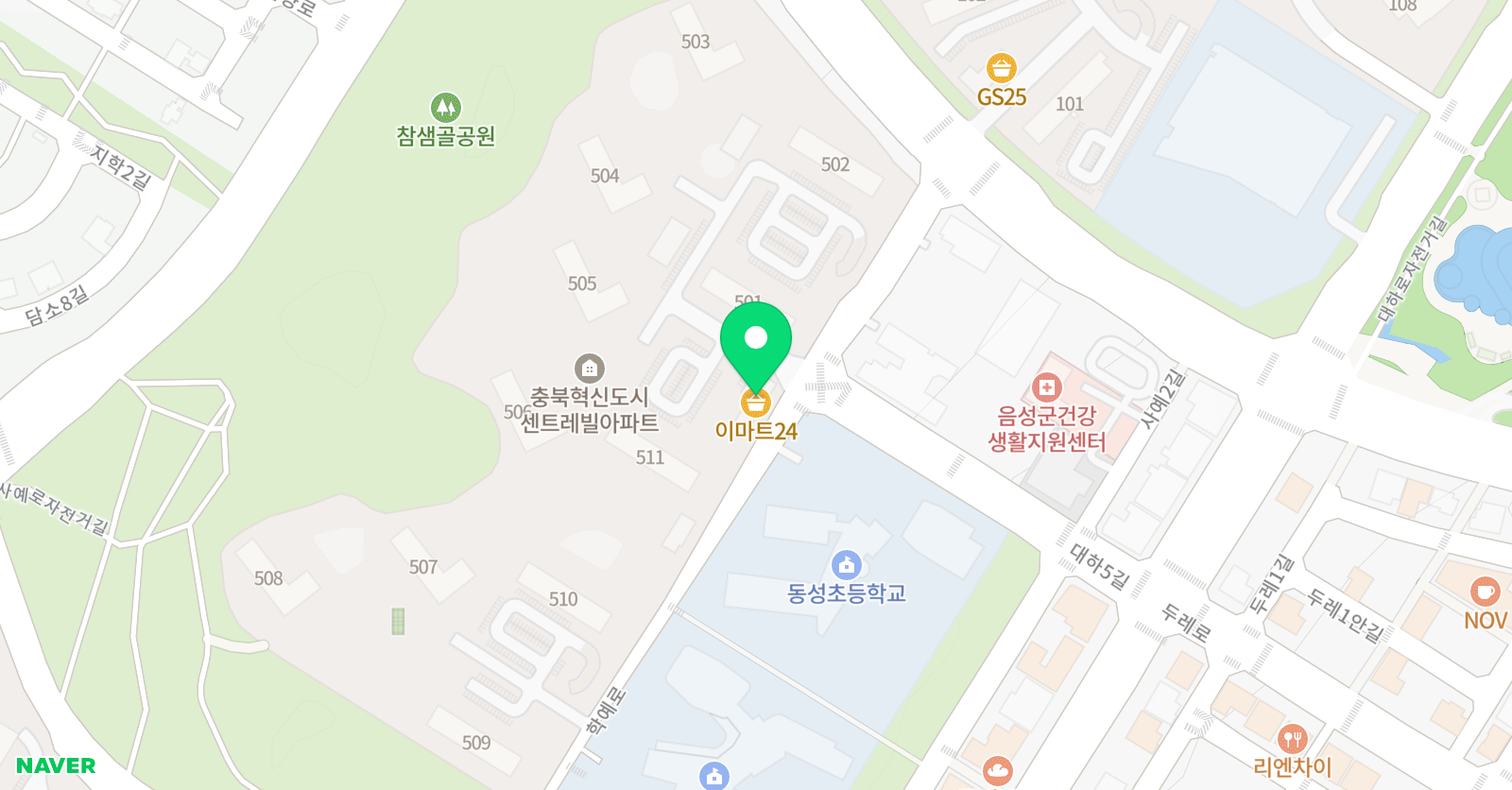 리드인 독서논술 음성혁신점 위치