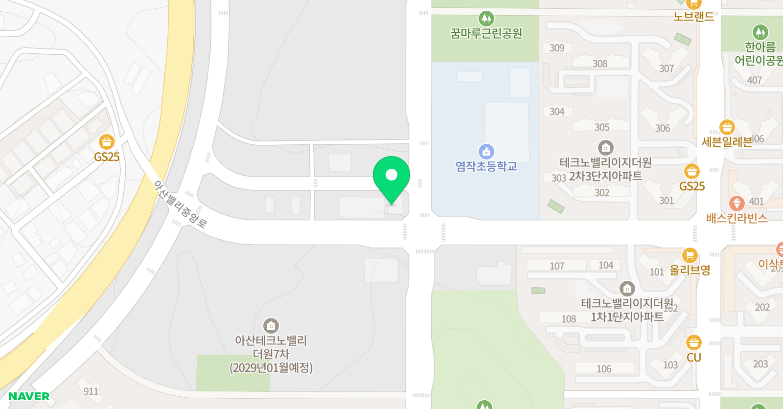 유니팝 미술 아산테크노벨리센터 위치