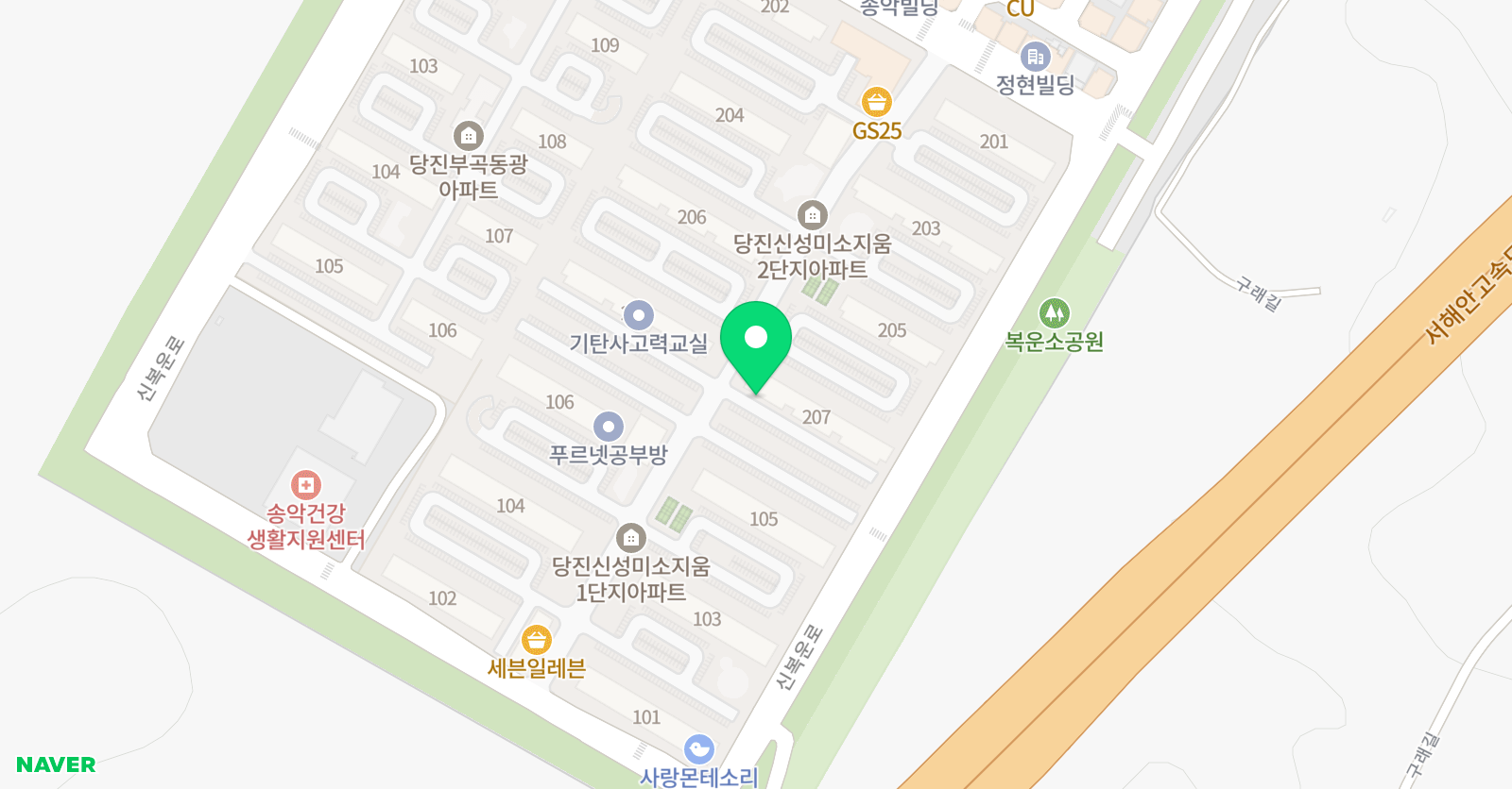 아소비 공부방 당진송악신성점 위치