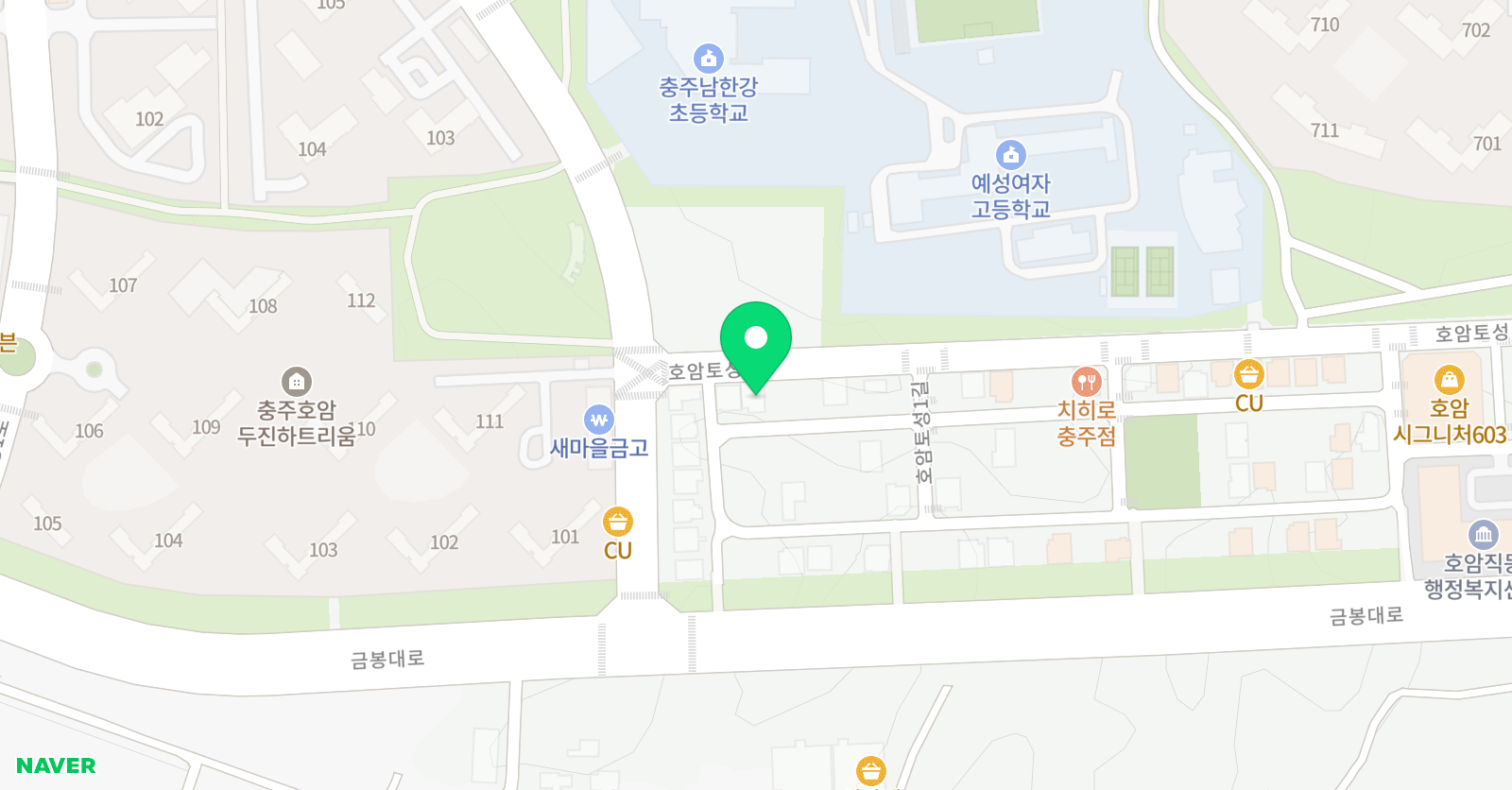 뮤엠 영어학원 호암점 위치