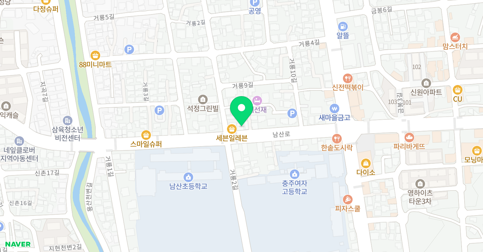 둥글동글커가는 학원 위치