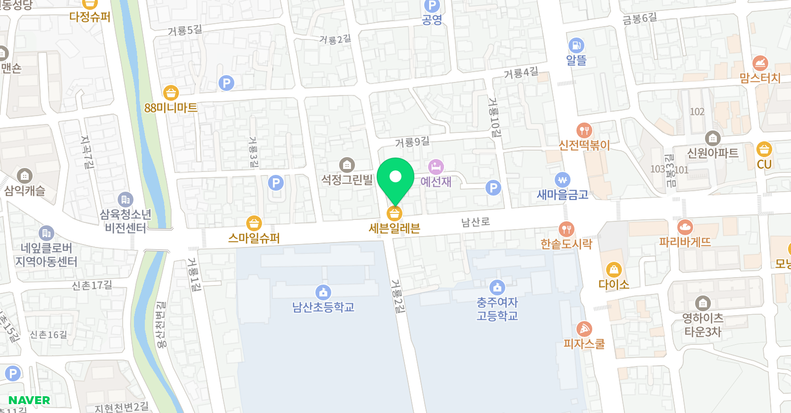 푸르넷 학원 남산점 위치