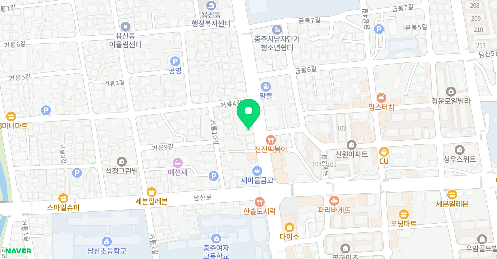 창조의아침 미술학원 충주캠퍼스 위치
