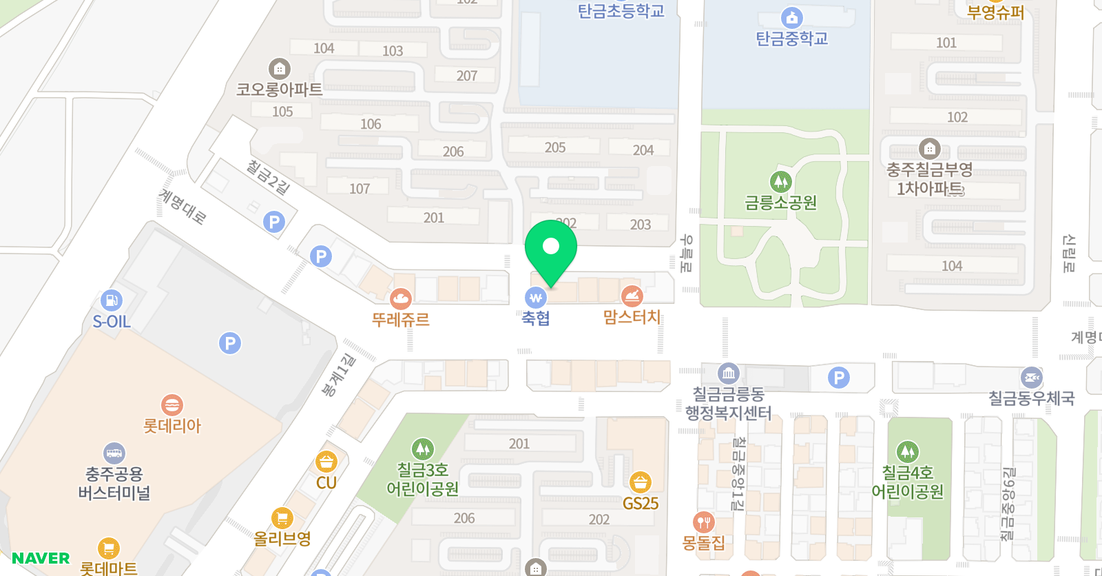 와와 학습코칭학원 칠금점 위치