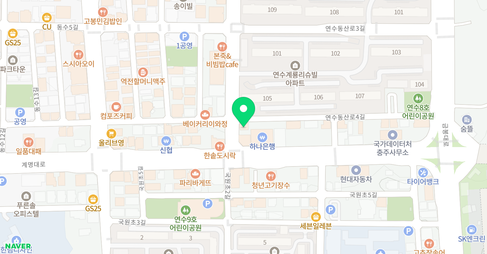미래엔 수학&바른학원 위치