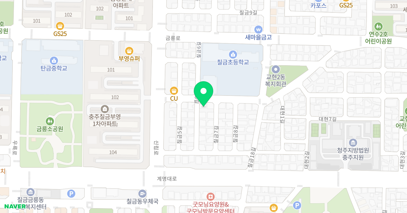 기탄 사고력교실 칠금점 위치