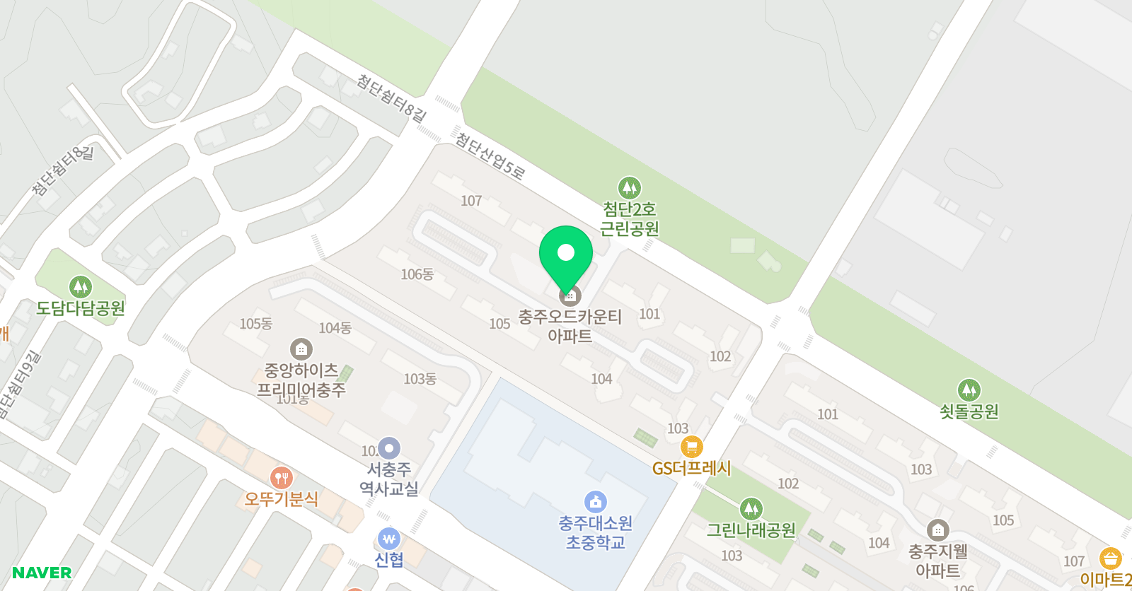 우리말해 서충주오드카운티점 위치