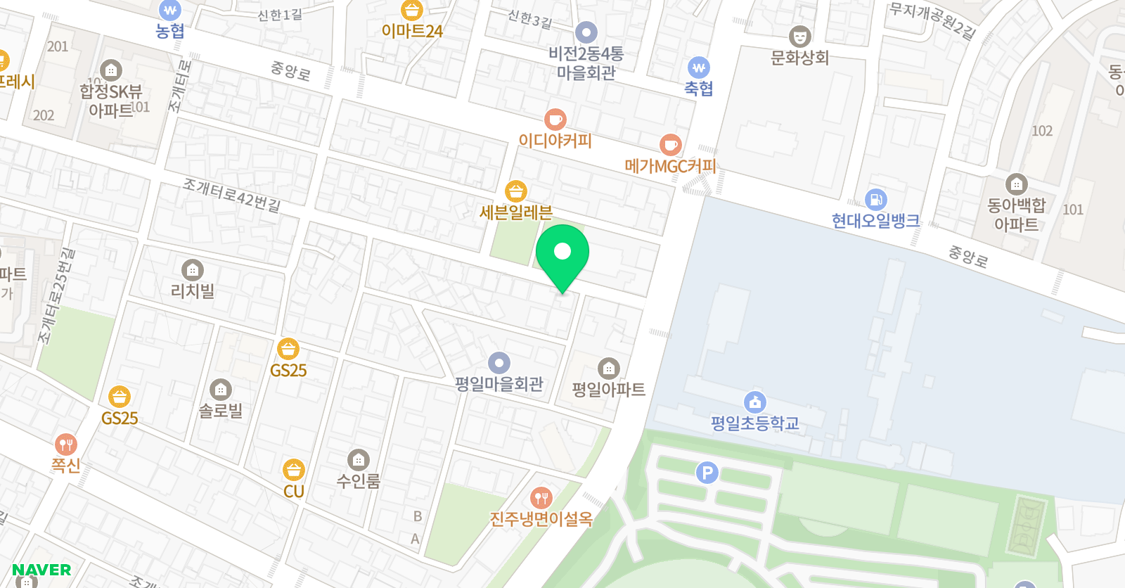 평일샵 피아노교습소 위치