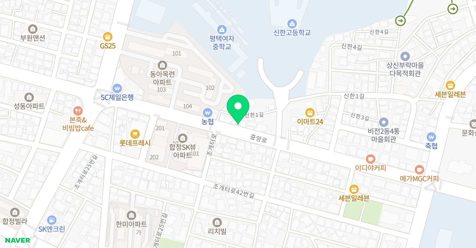 히어로애니 미술학원 평택직영점 위치